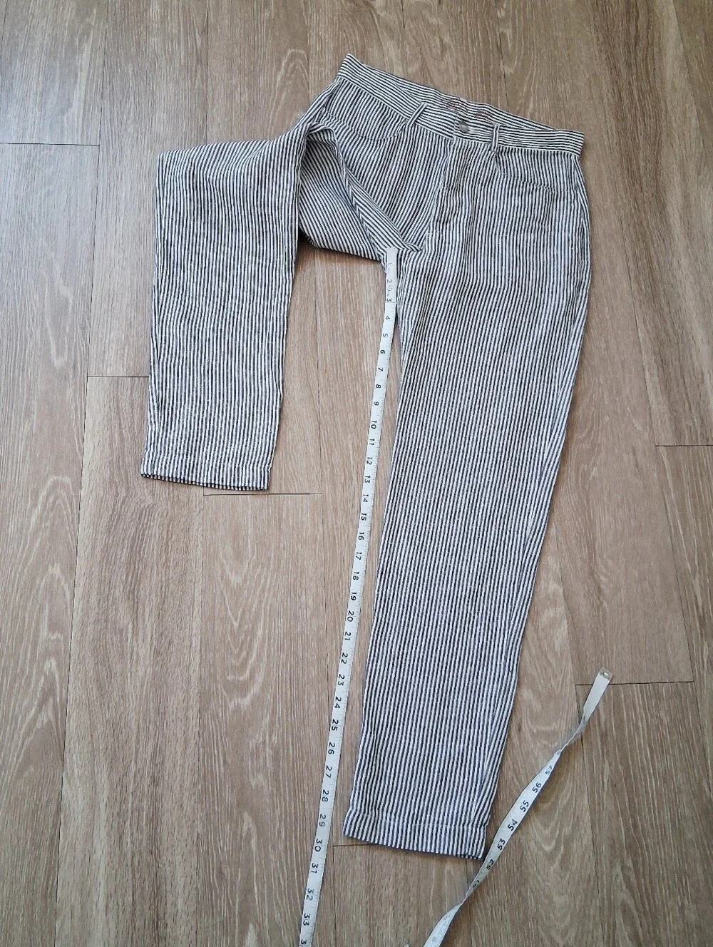 Alex Crane Cham Linen Pant In Lines